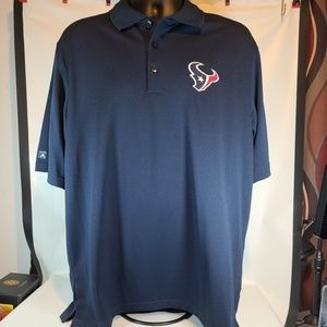 Houston Texans Polo Shirt Antigua Men's Large Blue Short Sleeve
